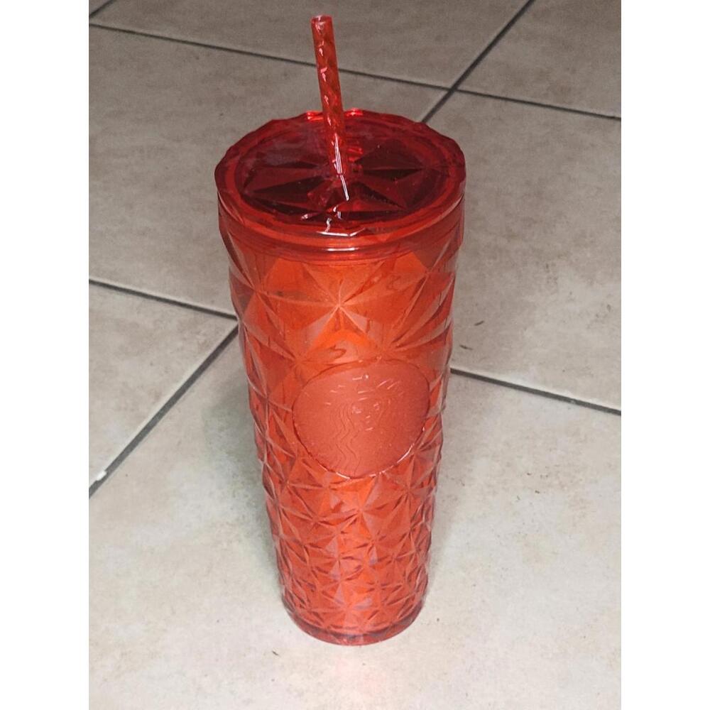 Starbucks Christmas 2023 Red Diamond Prism Crystal Tumbler (Cold Cup) 24oz